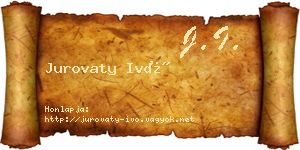 Jurovaty Ivó névjegykártya